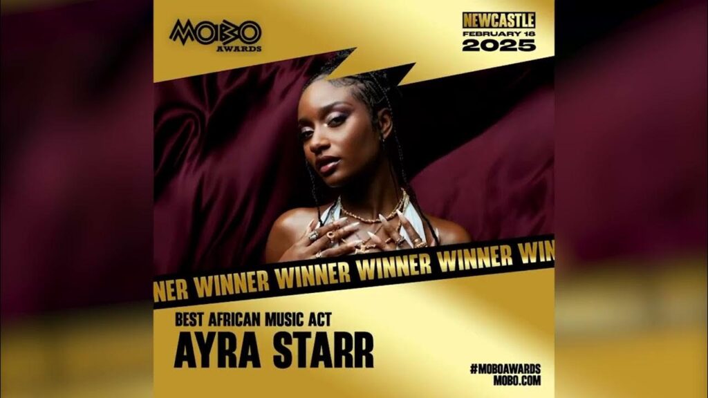 AYRA STARR MOBO award 1