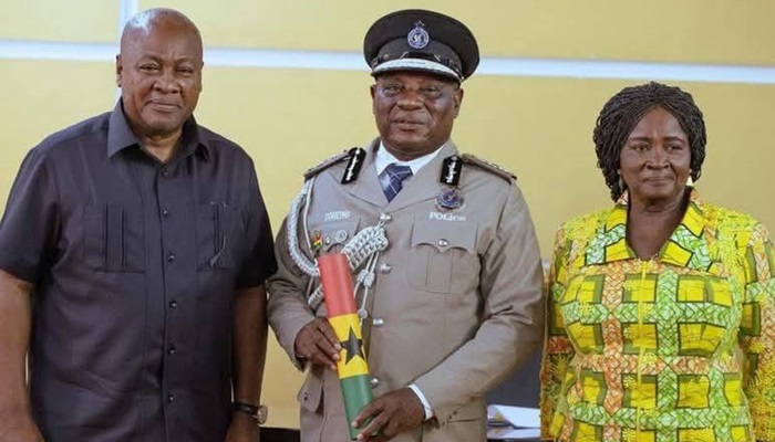 President Mahama tasked the New IGP to root out corruption from the Police Service