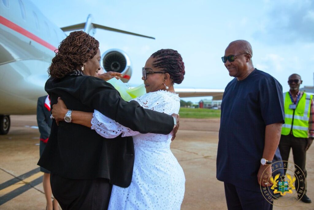 "Vice President Naana Jane Opoku-Agyemang returns to Ghana after medical treatment in the UK and will resume official duties immediately."