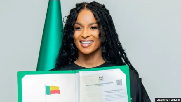 Ciara becomes citizen of Benin